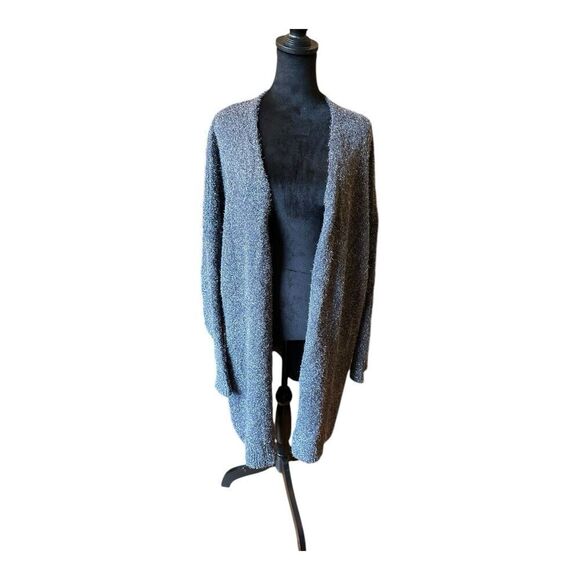 LANE BRYANT Long Sleeve Open Eye Lash Grey/Silver Sweater Cardigan Size 22/24 - Picture 1 of 9